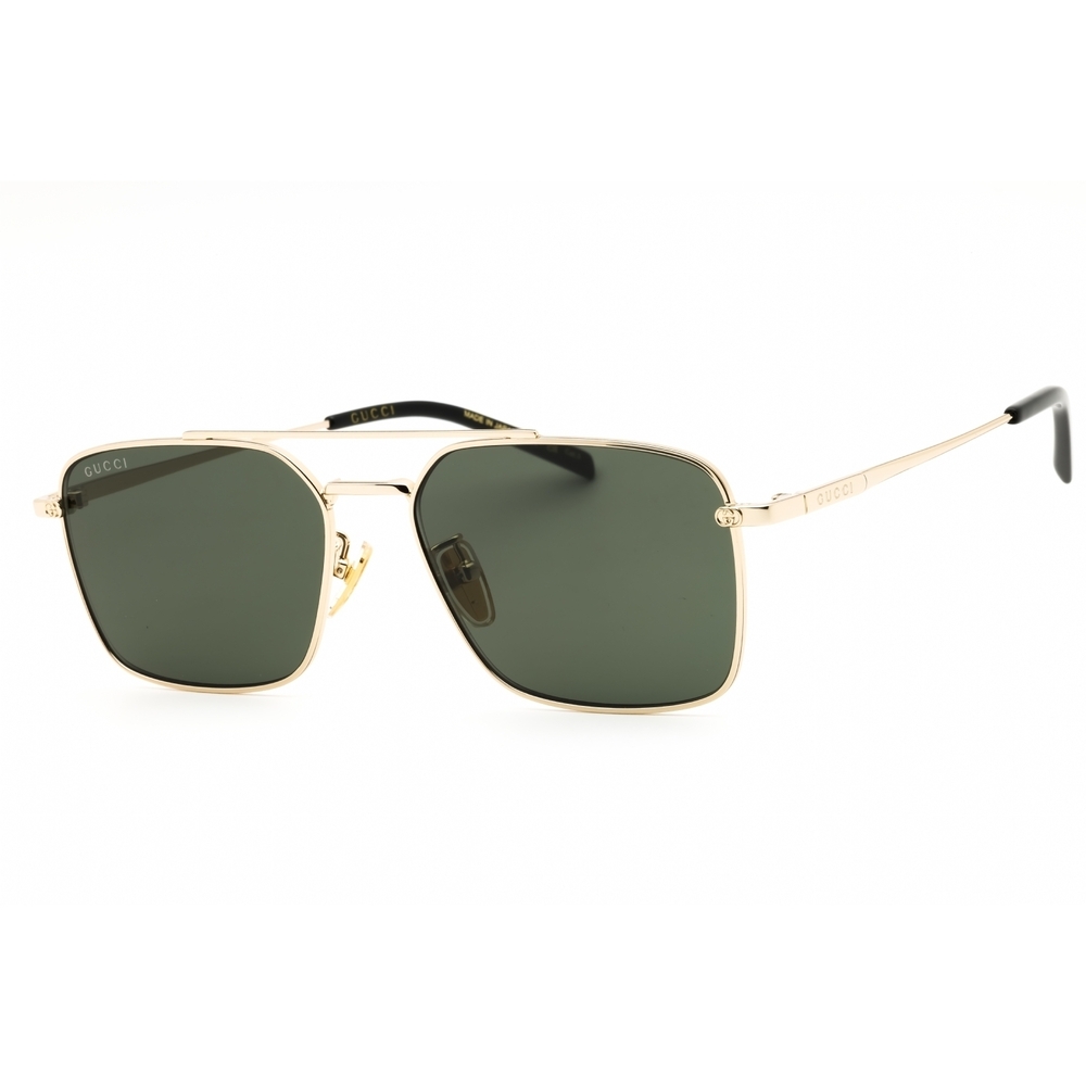NWT Gucci GG1957SA Gold Rectangle 58mm Sunglasses